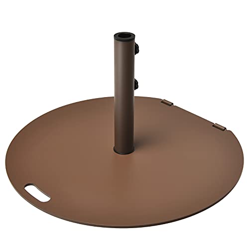 Giantex Patio Umbrella Base, 50 LBS Rolling Heavy-Duty Round Umbrella Stand, 27.5 Inch Outdoor Steel Umbrella Holder with 2 Tightening Knobs, Suitable for Poolside, Backyard, Lawn, Garden
