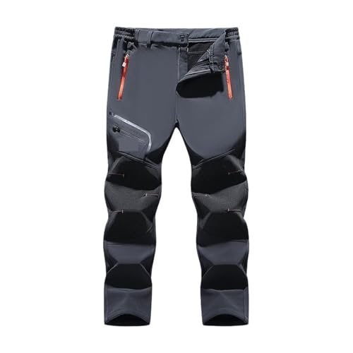 Pantalones Softshell con forro polar térmico for hombre, impermeables, resistentes al viento, for deportes aire libre, pesca, Camping, pantalones de senderismo talla grande para Hombre(Color2,L)