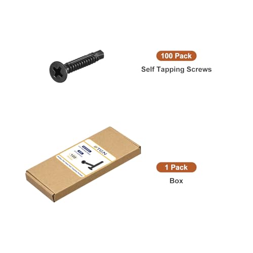 Tornillos autoperforantes ST4.2x25mm 100 unidades negro miniatura 7