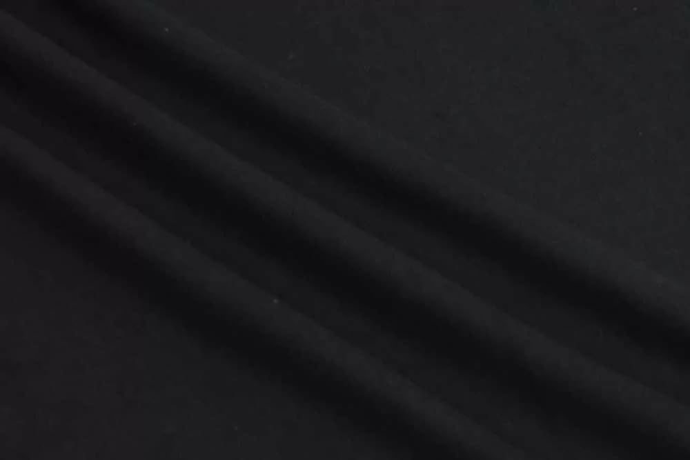 Luxurious Wool Melton Coating Fabric, Black, Cut by The Yard, Soft Brushed. - Image 2