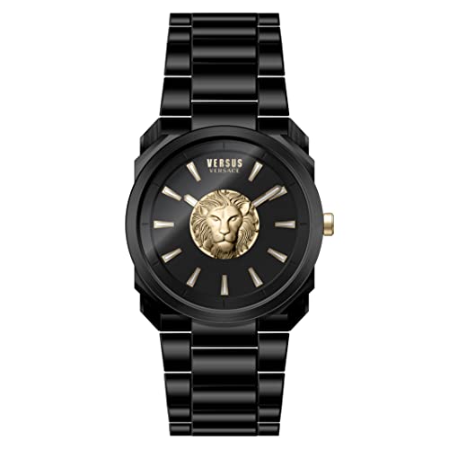 VERSUS Versace Men's Versus 902 IP Stainless Steel Quartz Watch with Bracelet Strap, Black, 20 (Model: VSPZS0221)