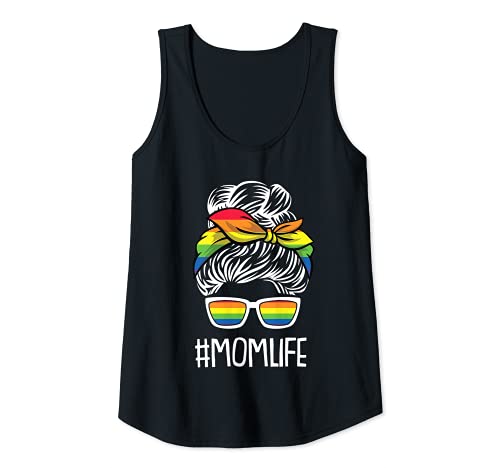 Donna Mom-Life Mamma Festa della Mamma Gay Pride LGBT-Q Ally Orgoglio Mamma Canotta