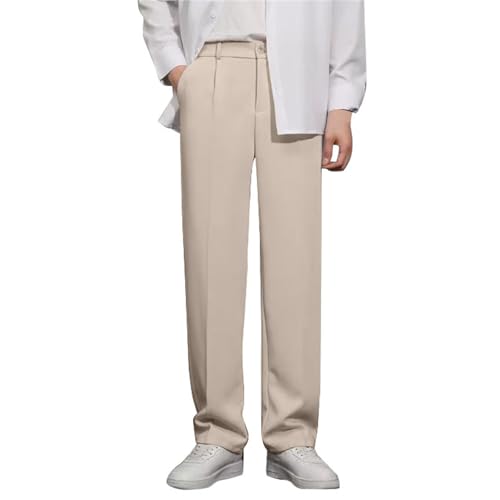 Men Dress Pants Regular Fit Plain Casual Straight Leg Business Pant Trendy Lightweight Trousers Big and Tall Work Pantalones