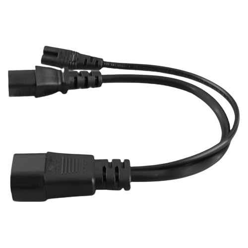 Wakects Cable de Alimentación Divisor en Y, Cable de Alimentación IEC320 C14 a C13 C7 10A 250V 32cm con PVC Retardante de Llama para Proyectores Escáneres Lámparas de Escritorio