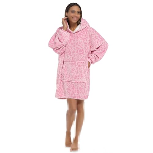 Sweat à capuche surdimensionné panthère femme en polaire sherpa taille unique