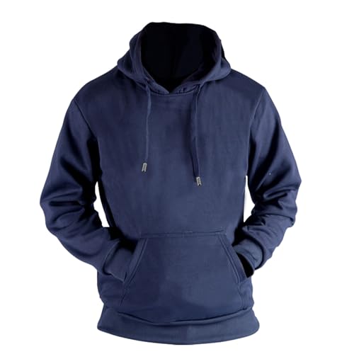 LeeHanTon Men's Midweight Fleece Pullover Hoodie - Casual Comfort Fit Soft Warm Hooded Sweatshirt for Fall Winter