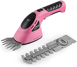 Lichamp 2-in-1 Electric Hand Held Grass Shear Pink Hedge Trimmer Shrubbery Clipper Cordless Battery Powered Rechargeable for Garden and Lawn, CGS3602PK Pink