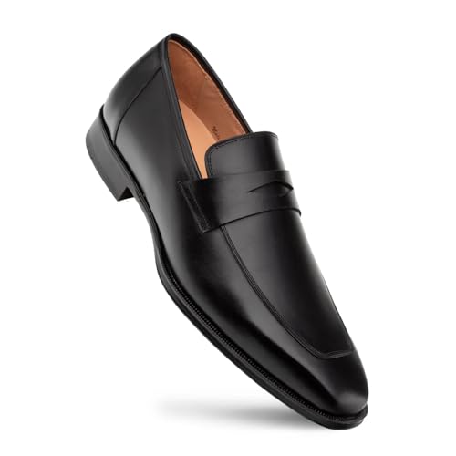 Mezlan Men's Avenue Penny Loafers – Hand-Burnished Calfskin, Rubber Sole, Memory Foam Insole – Handmade in Spain2