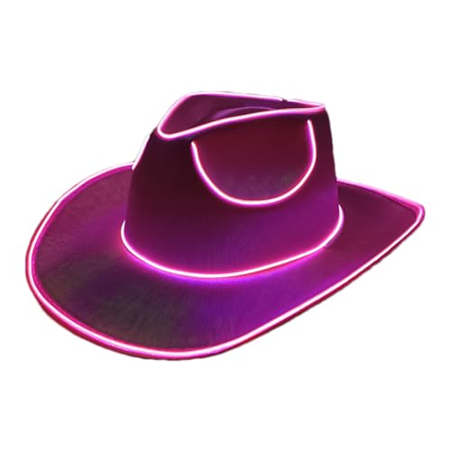 Chapeau de cowboy LED et casquette étincelante adulte