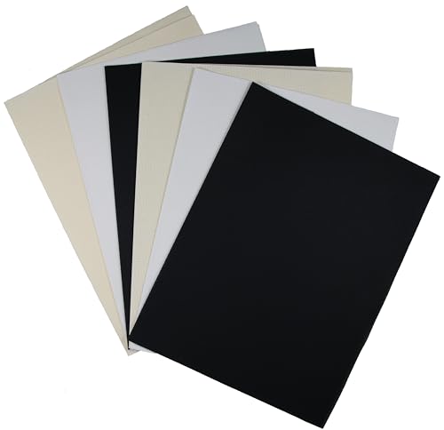 Image of KCS 4 /6 pc of 12 inch x 18 inch(30cmx45cm) 18CT Counted Cotton Aida Cloth Cross Stitch Fabric (6 pc,White+Cream+Black)