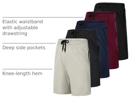 Image of 5 Pack Boys' Mesh Athletic Shorts Basketball Kids Soccer Sports Pockets