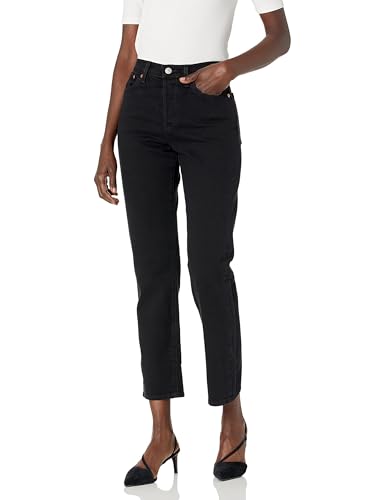 Levi's Women's Premium Wedgie Straight Jeans, Black Sprout, 26