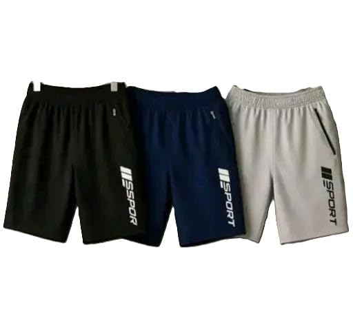 Men Boys Flexible Fit Cotton Boxer Shorts for Sports Training Gym Running Workout Use Pack of 3 Multi S Multicolour-image-3