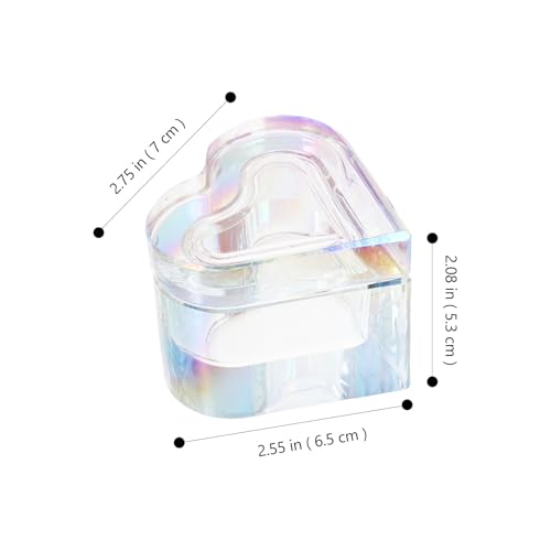 Recipiente de cristal en forma de corazón para manicura miniatura 2