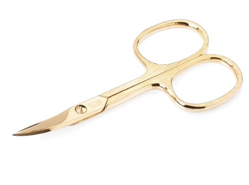 Gold plated high carbon steel curved nail scissors German nail cutter by Malteser, Germany
