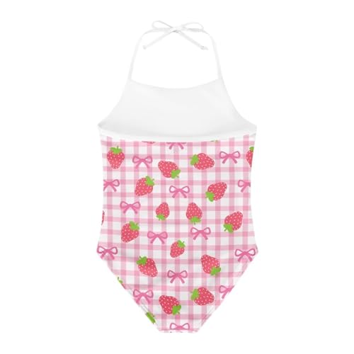 Image of Girls One Piece Swimsuit Summer Quick Dry Beach Sport Bathing Suit Halter Strap 1-10 Little Kids Toddler Swimwear
