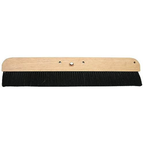 Image of MARSHALLTOWN Wood Backed Concrete Broom, 18 Inch, Assembled in the USA | 18 Inch Horsehair Bristles, Lacquered Hardwood Block, Threaded for Any Broom Handle, Non-Slip Finish, 6596