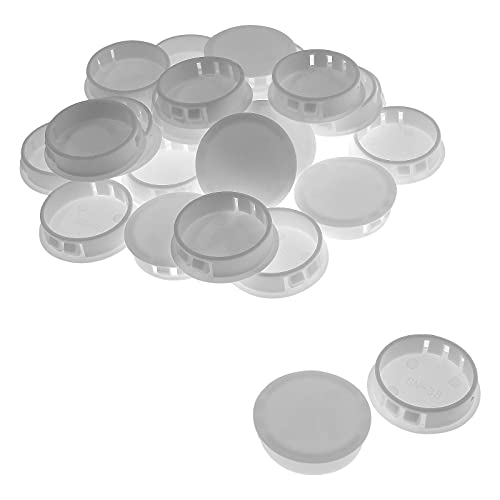 Image of 25 Pcs White 1 1 /2 Inch (38mm) Hole Plug | Plastic, Round End Cap, Flush Type Tube Insert, For Chair Furniture Glide Protectors