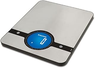 Salter 1240 SSDR Geo Digital Kitchen Scales, Electronic Food Weighing, Stainless Steel Cooking Scale, LCD Display, Touch-Sensitive, Add & Weigh, Easy Clean, Imperial/Metric, Silver