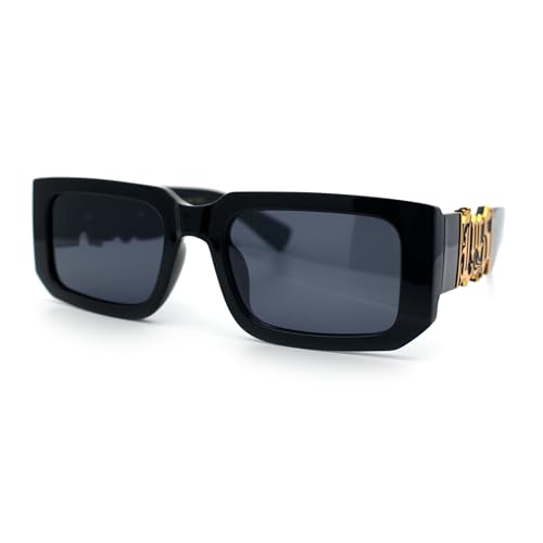 Locs Bold Gothic Logo All Black Gangster Shade Plastic Sunglasses4