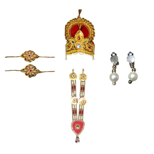 Image of Kaku Fancy Dresses Devi Laxmi Green Saree for Girls | Ready to Wear Saree | Mythological Godess Costume with Accessories - 3-4 Years