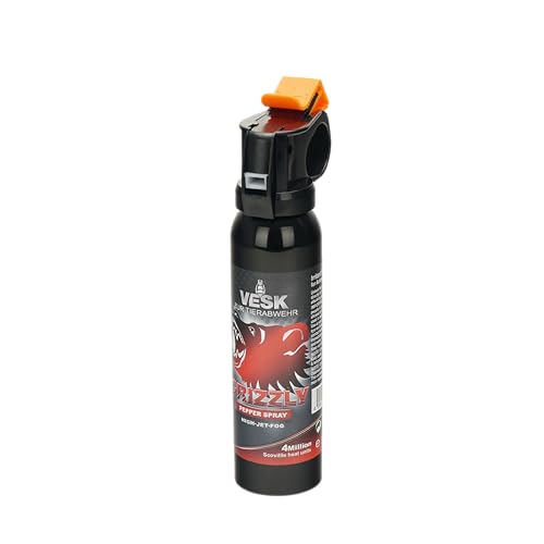 Pfefferspray VESK Grizzly Outdoor Breitstrahl High-Jet-Fog 150ml mit Pistolengriff - hochwertiges Bärenabwehrspray zur Selbstverteidigung Bärenverteidiger 4 Mio. Scoville