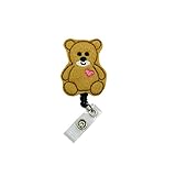 Teddy Bear Badge Reel, Retractable Pediatric Nurse ID Holder, Pediatrician Name Tag Clip