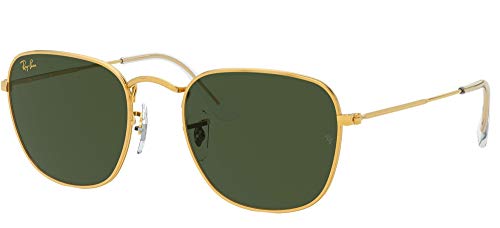 Ray-Ban Unisex Frank Legend Gold Sunglasses, Gold/Green Solid, 48mm