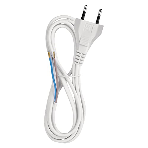 EMOS Euro-Zuleitung 2m, Netzkabel, Anschlusskabel, Verbindungskabel für Haushaltsgeräte mit Euro-Stecker, 2x 0,75 mm, H03VVH2-F Kunststoffkabel, schwarz