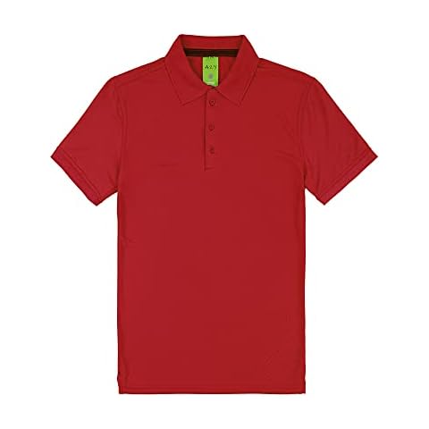 A2Y Men's Soft Quick Dry Durable Golf Short Sleeve Polo Shirts - red - Large Cover