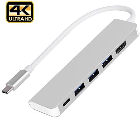 Honfeng USB-C HDMI-Adapter Hub: 4K Multi-Port AV Converter with 3 USB 3.0 and Type c Charging Port