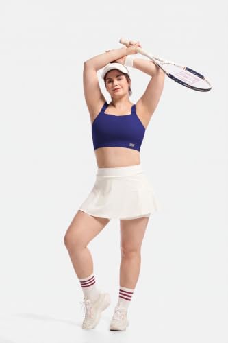 Image of Women's Sports Bra Wirefree Adjustable Medium-High Support Everyday Wear for Large Bust Plus Size with Removable Pads