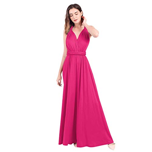 Image of Women Transformer Hi Low Evening Long Prom Dress Halter Convertible Multi Way Spaghetti Strap Wedding Cocktail Maxi Gown