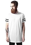 Urban Classics Herren Stripe Mesh Tee T-Shirt, Mehrfarbig (wht/blk 224), XL