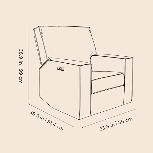 Image of Storkcraft Texas Nursery Power Recliner Swivel Glider, Vanilla Sherpa