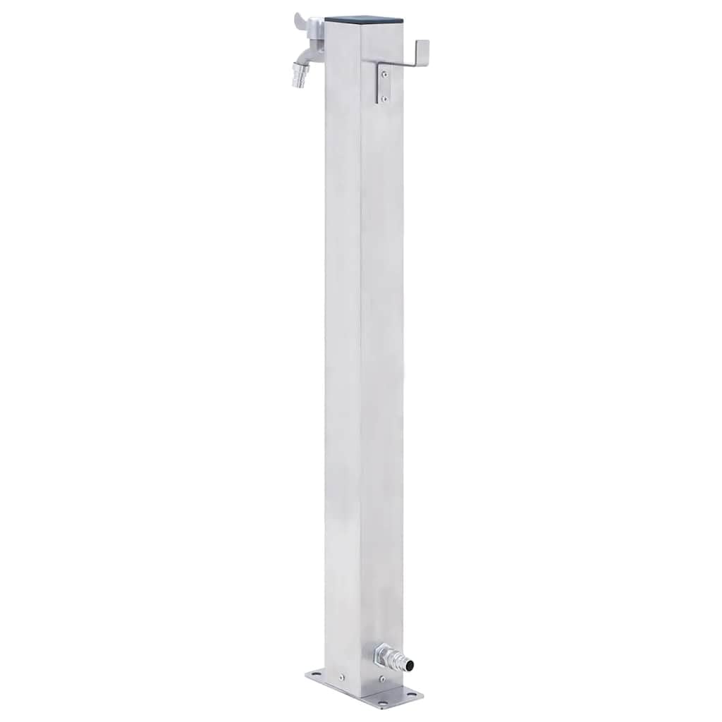Wassersäule Edelstahl 40 cm quadratisch mit Wasserhahn und Haken für Gartenschlauch Bewässerungssystem Garten Rasensprenger Pumpe automatische Steuerung Terrasse Balkon