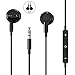 Hi-Res Extra Bass Earbuds Noise Isolating in-Ear Headphones Wired Earbuds with Microphone for iPhone, iPod, iPad, MP3, Huawei, Samsung, Lightweight Earphones with Volume Control 3.5mm Jack Headphones