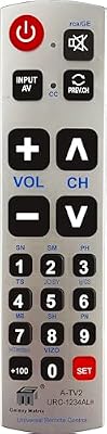 RIVIERA Simple Big Button Universal Remote for Old LG Samsung Sony Vizio Sharp Toshiba JVC Sanyo Zenith Panasonic Philips Hitachi RCA Hisense TCL More Brand Easy Use for Seniors No Voice Control