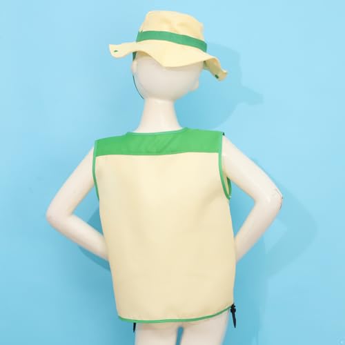 1 Set Kids Explorer Zipper Pocket Vest Waistcoat And Adjustable Bucket Hat for Outdoor Adventures4