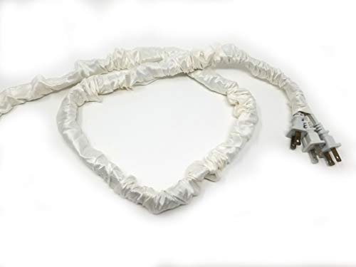 Image of Pearl Off White Lamp Cord Cover Thin-Style 100% Silk 9 ft Long