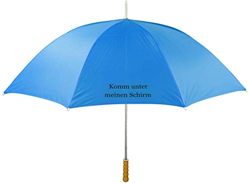 Regenschirm mit Name oder Text nach Wunsch, blau, großer Schirm individualisiert - Alles Einzelstücke, Druck schwarz o. weiß; Mitteilung Text nach Bestellung kontaktieren Cover