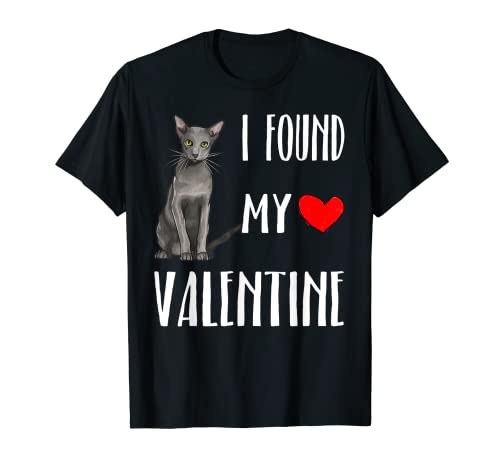 I Found My Valentine Day Oriental Cat Lover Regalo Maglietta