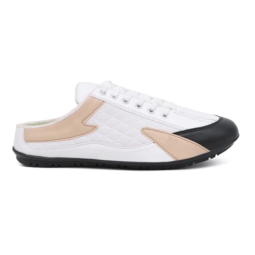 Image of Men's Tan-White Comfortable, Casual & Trendy Mesh Lace-ups Sneakers 7