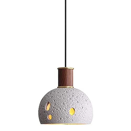 Suspension Pierre Terrazzo Haut de Gamme Luminaire Chic E27 Demi-Sphère Gris