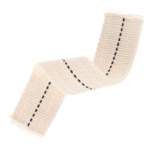 Cabilock Mèche de lampe à huile en coton plat 3,7 cm x 21 cm pour lanterne à huile accessoire flamme uniforme