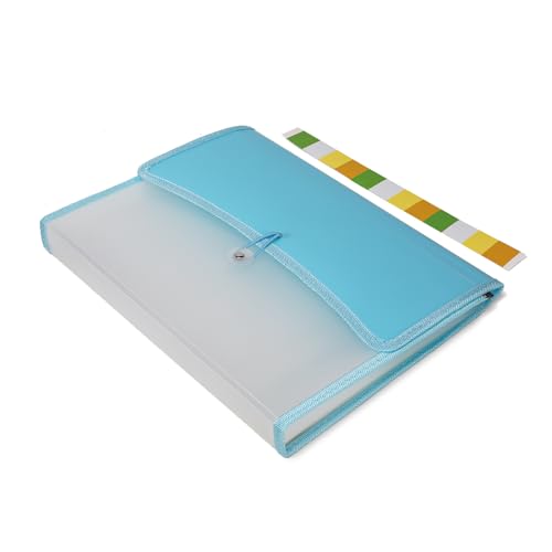 Image of 13-Pocket Expanding File Organizer | Durable Accordion Folder for Documents, Certificates, and Office Use | Blue