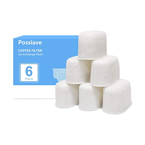Possiave 6-Pack Espresso Machine Filters for Breville BWF100 Machines, Breville Water Filters with Ion Exchange Resin