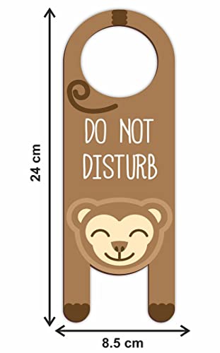 Image of KREEPO Do Not Disturb Monkey Shaped MDF Door Sign Hanger Size(24cm x 8.5cm) kr56