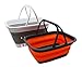 SAMMART 9.2L & 19L Faltbare Wanne mit Griff - Tragbarer Picknickkorb/Krater für den Außenbereich - Faltbare Einkaufstasche - 2 Stück (Orange & Grau)