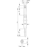 Gewinde: M6 Treibriegelstange BKS 9006, 966 mm, Stange f. Planet Türdichter, unten, verzinkt